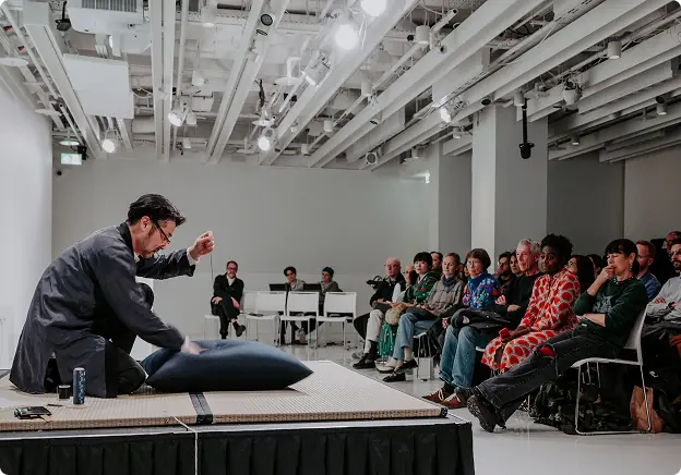 A futon-making demonstration