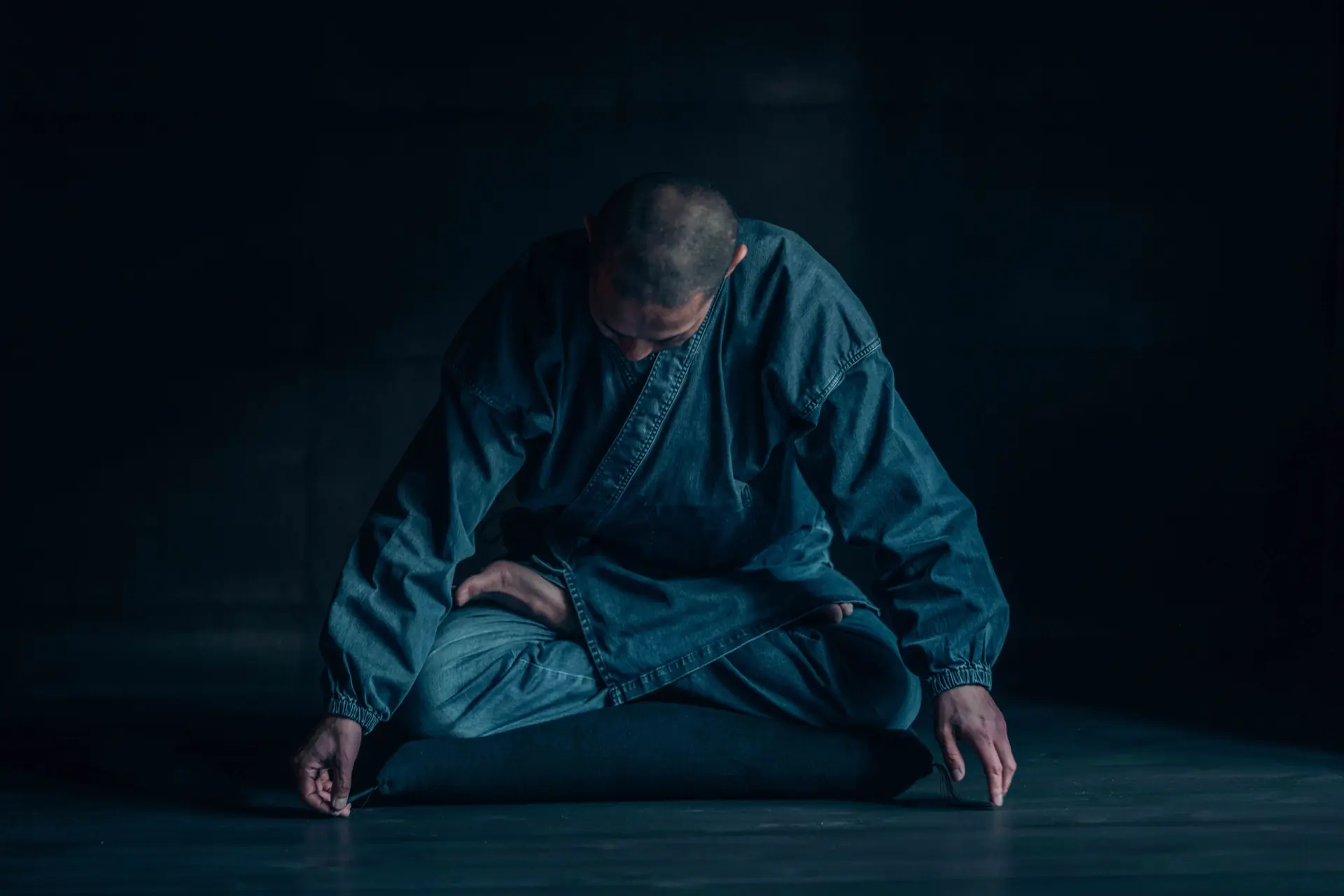 Seated in stillness, zazen posture